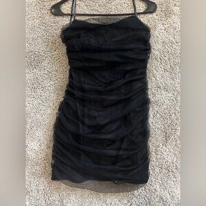 White Fox Black Strapless Dress